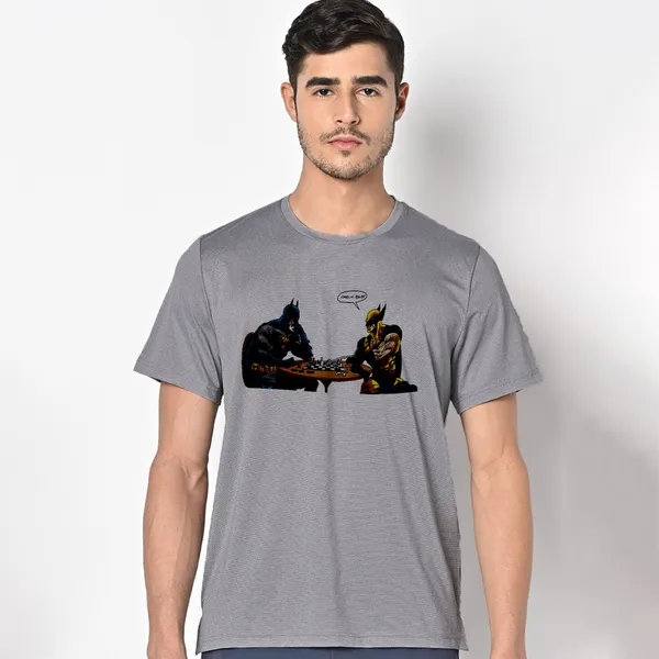 Mooch_Wale_Batman_Vs_Wolverine_In_Chess__Quick-Dri_T-shirt_For_Men
