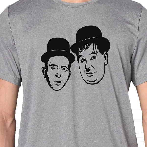 Mooch_Wale_Laurel_And_Hardy_Vector_Black_Amd_White__Quick-Dri_T-shirt_For_Men