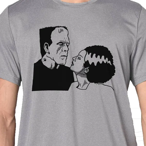 Mooch_Wale_Left_Frankenstein_And_His_Bride_Wedding__Quick-Dri_T-shirt_For_Men