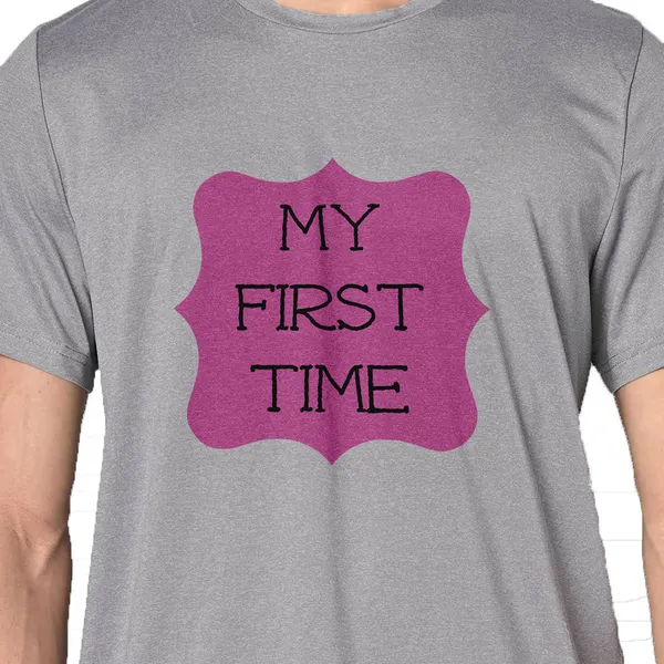 Mooch_Wale_My_First_Time_Pink_Baground__Quick-Dri_T-shirt_For_Men