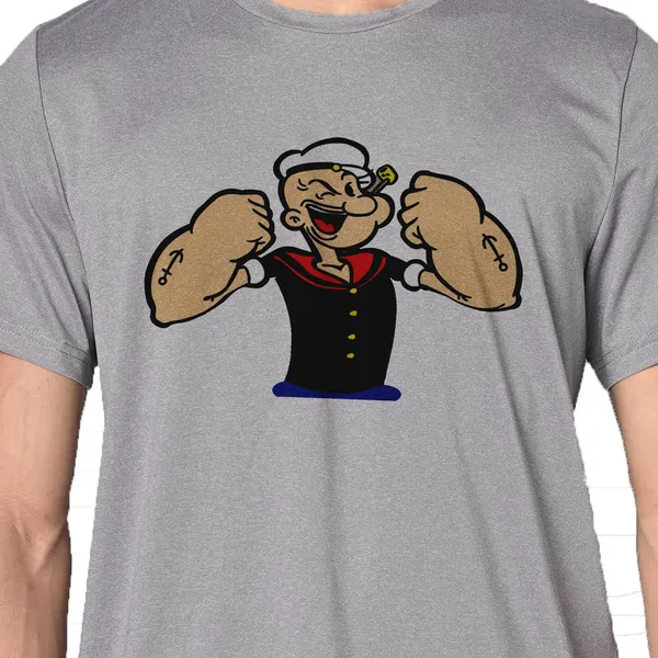 Mooch_Wale_Popeye_Laughing_White_Baground__Quick-Dri_T-shirt_For_Men