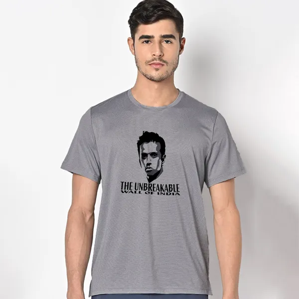 Mooch_Wale_Rahul_Dravid_The_Unbreakable_Wall_Of_India__Quick-Dri_T-shirt_For_Men