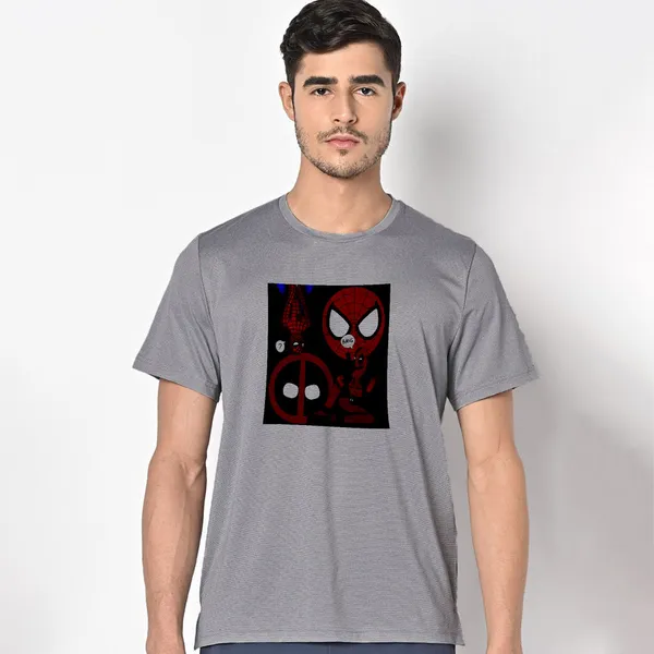 Mooch_Wale_Spider_Man_And_Deadpool__Quick-Dri_T-shirt_For_Men