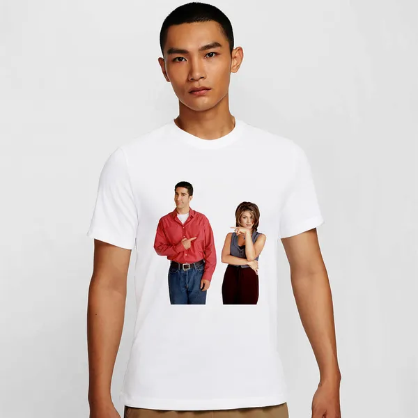 Mooch_Wale_Friends_Ross_And_Rachel_Pointing__Quick-Dri_T-shirt_For_Men