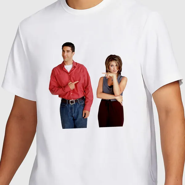 Mooch_Wale_Friends_Ross_And_Rachel_Pointing__Quick-Dri_T-shirt_For_Men