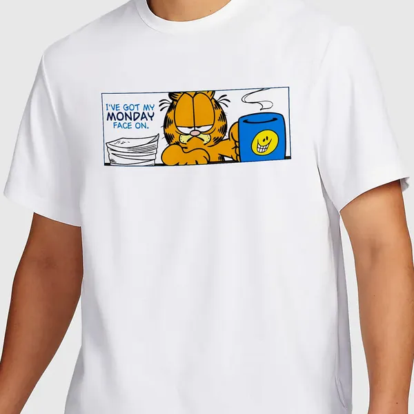 Mooch_Wale_Garfield_Monday_Face_On__Quick-Dri_T-shirt_For_Men