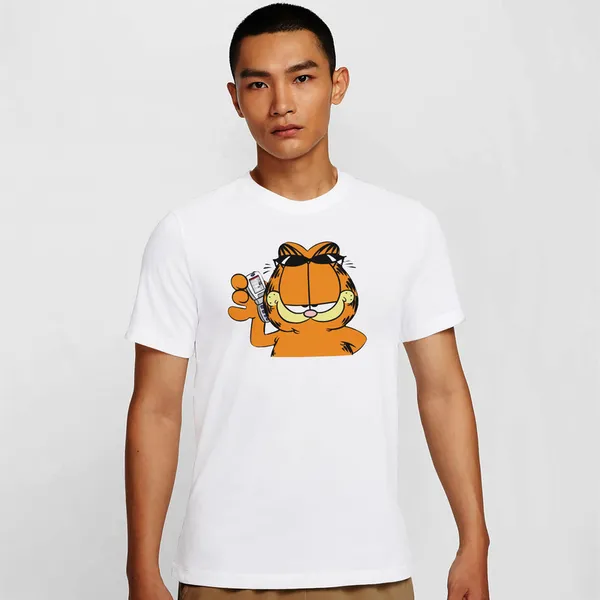 Mooch_Wale_Garfield_On_The_Phone_Quick-Dri_T-shirt_For_Men
