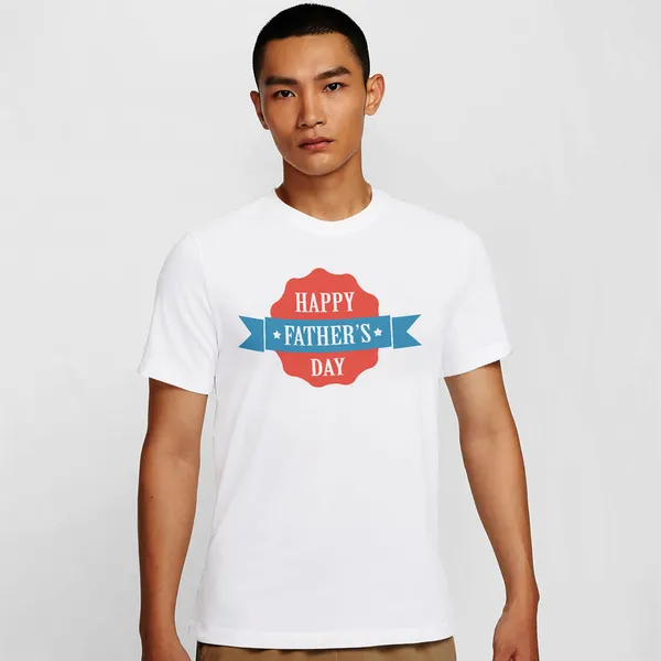 Mooch_Wale_Happy_Fathers_Day_Badge__Quick-Dri_T-shirt_For_Men