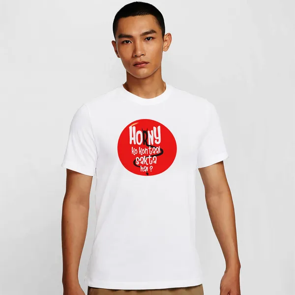 Mooch_Wale_Horny_Ko_Kon_Taal_Sakta_Hai__Quick-Dri_T-shirt_For_Men