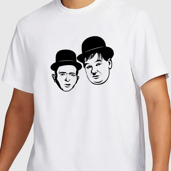 Mooch_Wale_Laurel_And_Hardy_Vector_Black_Amd_White__Quick-Dri_T-shirt_For_Men