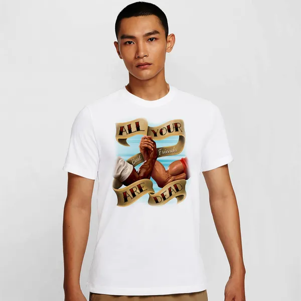 Mooch_Wale_Manly_Handshake_Best_Friends_Arnold_And_Carl__Quick-Dri_T-shirt_For_Men