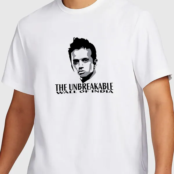 Mooch_Wale_Rahul_Dravid_The_Unbreakable_Wall_Of_India__Quick-Dri_T-shirt_For_Men