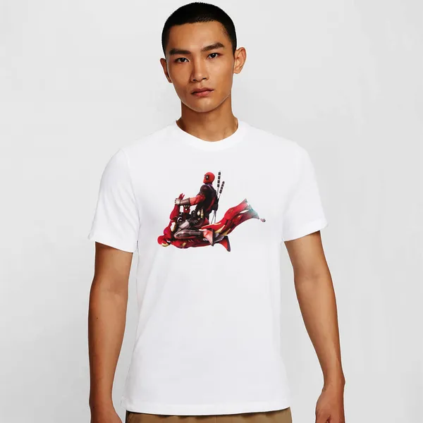 Mooch_Wale_Deadpool_Flying_On_Iron_Man__Quick-Dri_T-shirt_For_Men