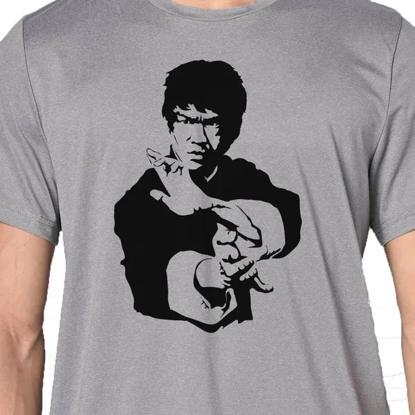 Grey_Bruce_Lee_Black_And_160_GSM_Quick-Dri_T-Shirt_For_Men