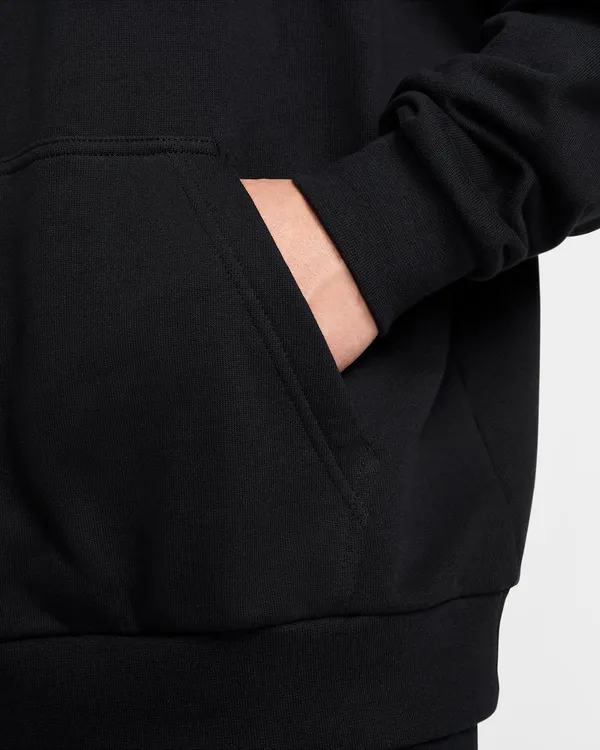 Cotton_Fleece_Solid_Black_Unisex_Hoodie_With_Kangaroo_Pocket