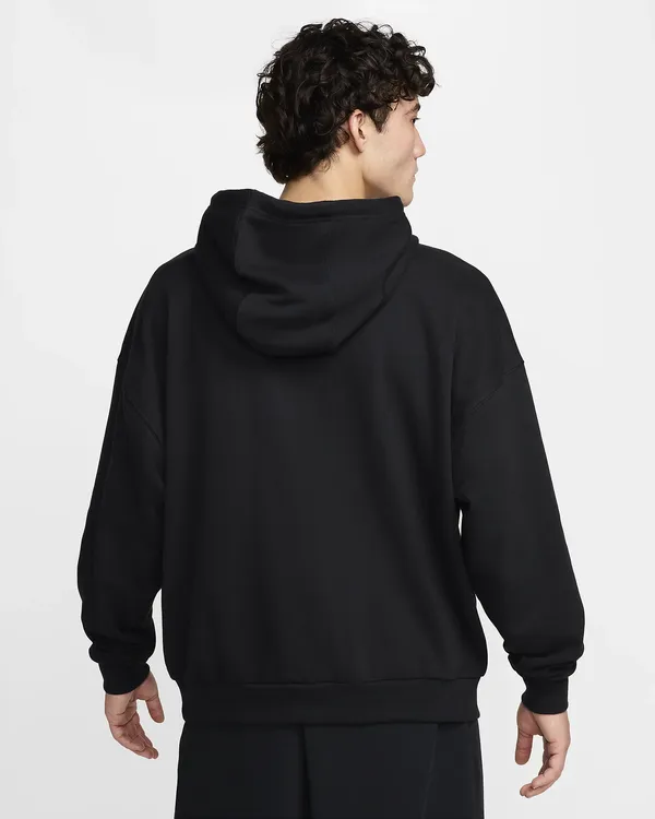 Cotton_Fleece_Solid_Black_Unisex_Hoodie_With_Kangaroo_Pocket