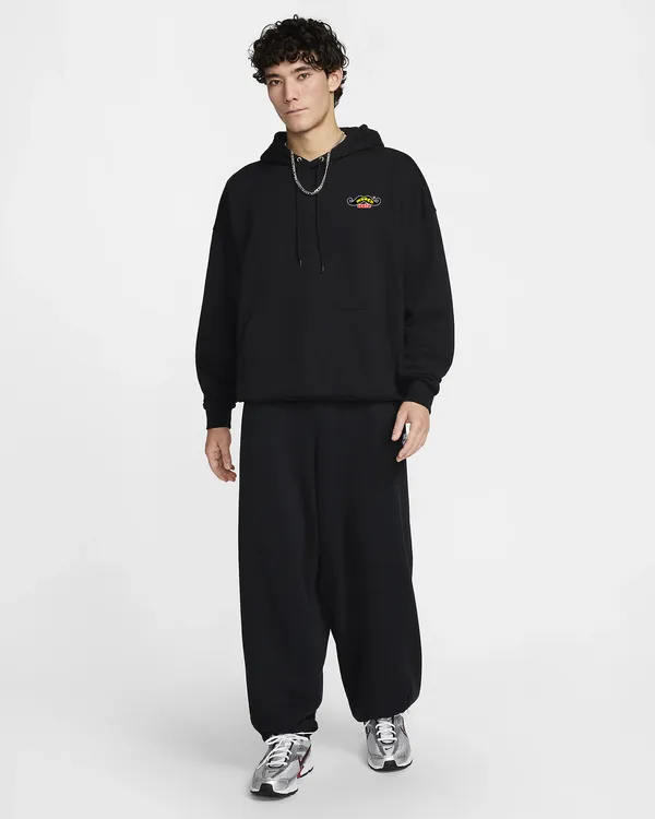 Cotton_Fleece_Solid_Black_Unisex_Hoodie_With_Kangaroo_Pocket