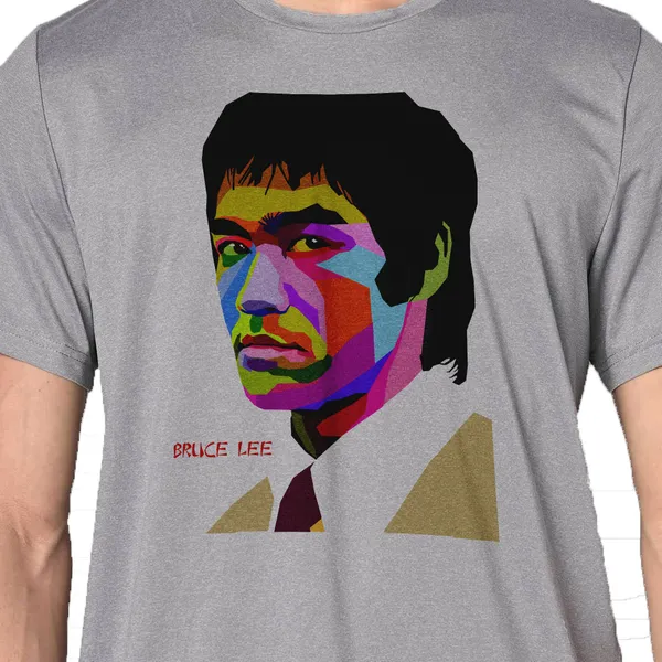Grey_Bruce_Lee_Art_Quick-Dri_T-Shirt_For_Men