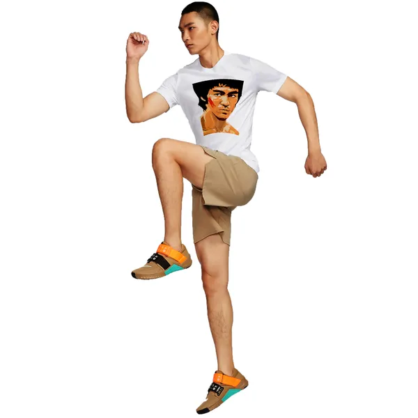 White_Bruce_Lee_In_Action__Quick-Dri_T-Shirt_For_Men