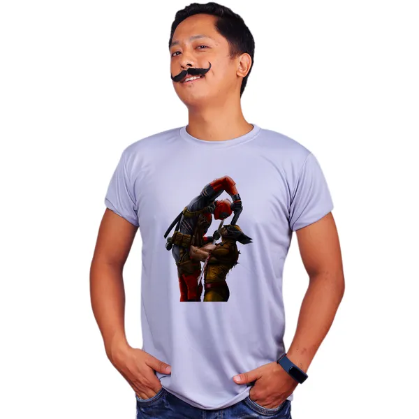 Grey_Deadpool_Vs_Wolverine_Comics_160_GSM_Quick-Dri_T-Shirt_For_Men