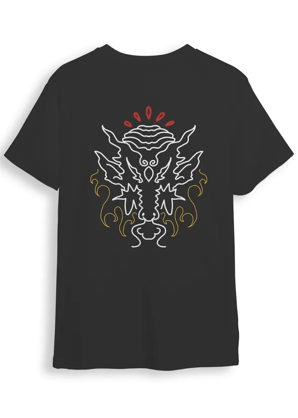 Pack_Of_1_Black_Neo_Tribal_Ganesh_180_GSM_Cotton_T-Shirt