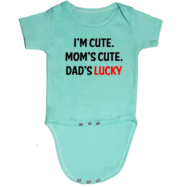 Turquoise_Im_Cute_Moms_Cute_Dads_Lucky_Cotton_Romper_For_6_To_12_Months