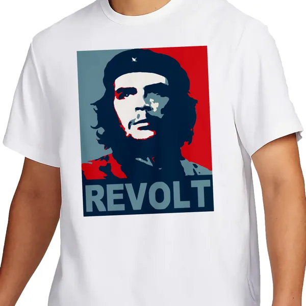 White_Che_Guevara_Revolt_160_GSM_Quick-Dri_T-Shirt_For_Men