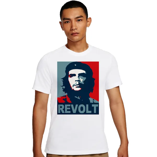 White_Che_Guevara_Revolt_160_GSM_Quick-Dri_T-Shirt_For_Men