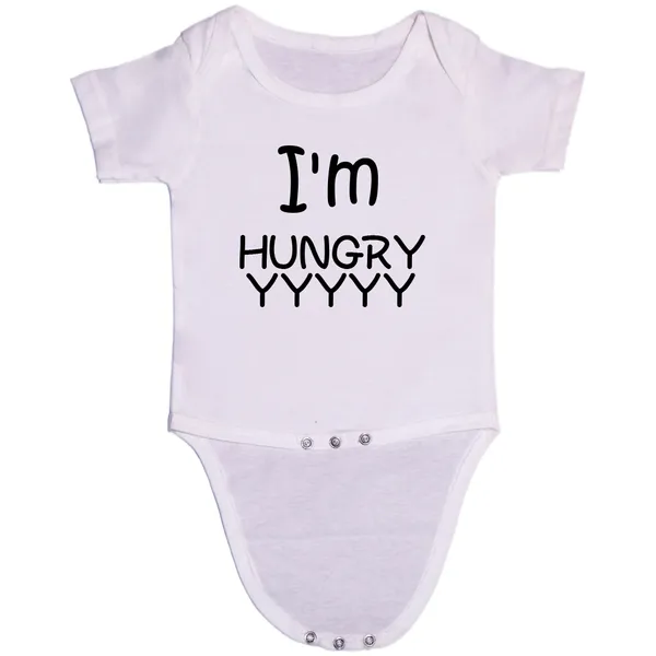 White_Im_Hungry_Cotton_Romper_For_6_To_12_Months