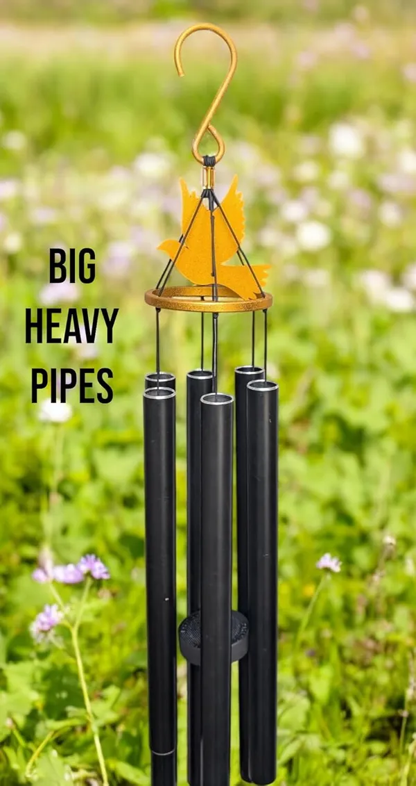 BIG_38_Inch_Golden_Bird_Black_Windchime