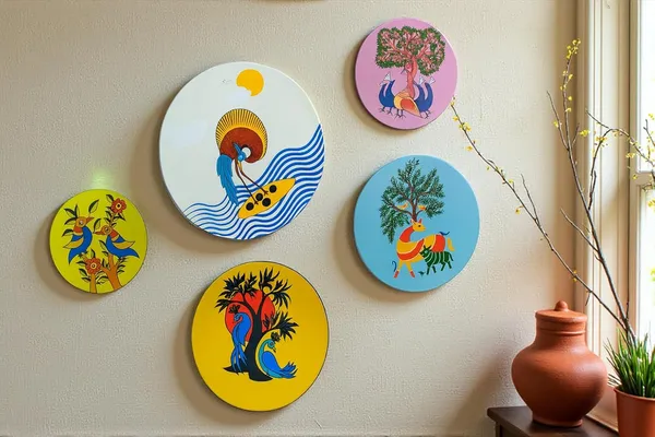 PARADIGM_PICTURES_colorful_Wall_Plates_&_Paintings_|_Perfect_Home_Decor_and_Wall_Decor_Items_for_Your_Hall_and_Living_Room_|_Set_of_5_|_Gift_Items,_Multicolor