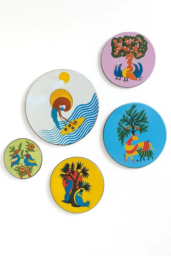 PARADIGM_PICTURES_colorful_Wall_Plates_&_Paintings_|_Perfect_Home_Decor_and_Wall_Decor_Items_for_Your_Hall_and_Living_Room_|_Set_of_5_|_Gift_Items,_Multicolor