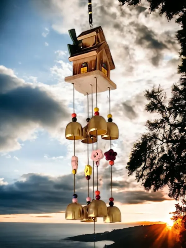 Wooden_House_8_bells_wind_chime_design_for_balcony