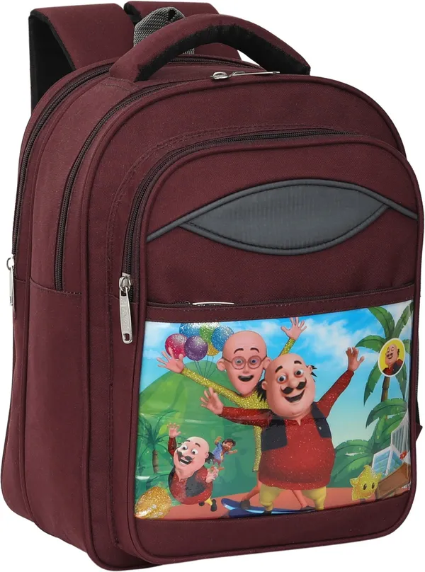 Fellow Bags Purple Motu Patlu Unisex 30L 14 ×11 Inch School Bag
