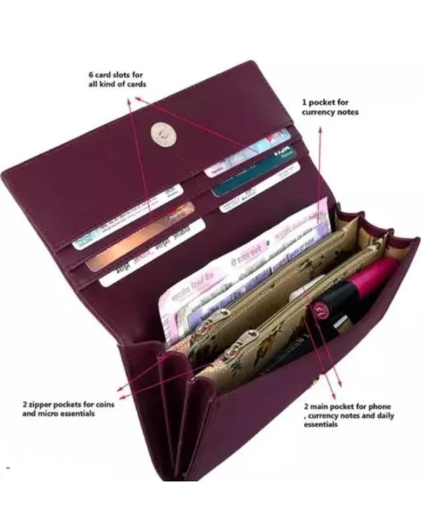 Women's_Maroon_Synthetic_Hand_Wallet_Clutch_with_5_Card_Pocket