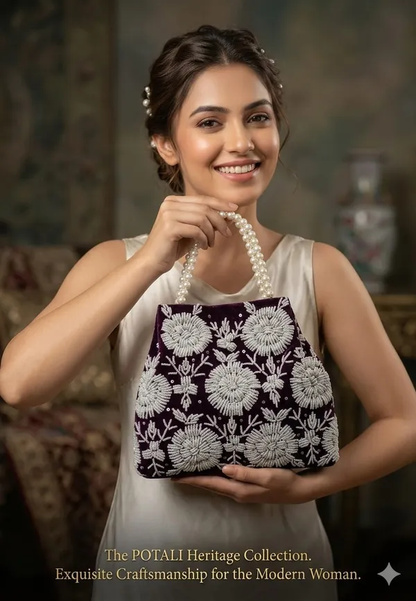 Handwrok_Embroider_designer_vintage-inspired_handbag_featuring_striking_contrast_and_intricate_detailing