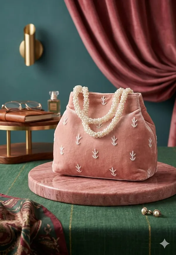 Handwrok_Embroider_designer_vintage-inspired_handbag_featuring_striking_contrast_and_intricate_detailing