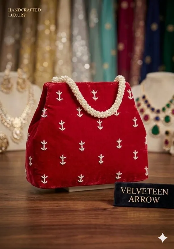Handwrok_Embroider_designer_vintage-inspired_handbag_featuring_striking_contrast_and_intricate_detailing