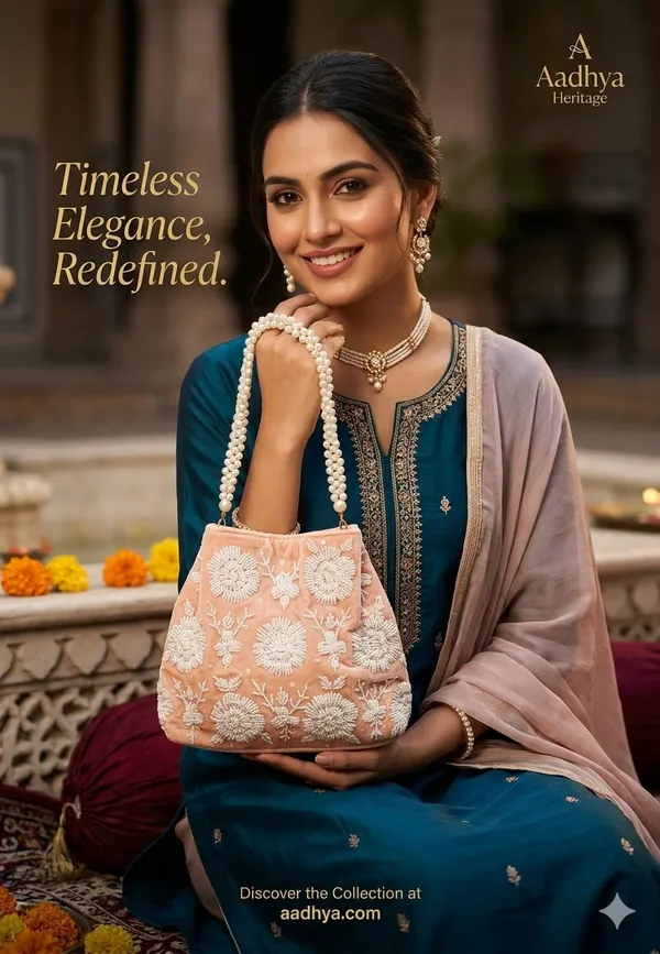 Handwrok_Embroider_designer_vintage-inspired_handbag_featuring_striking_contrast_and_intricate_detailing