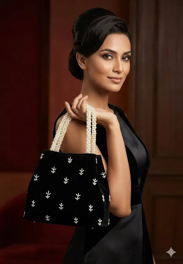 Handwrok_Embroider_designer_vintage-inspired_handbag_featuring_striking_contrast_and_intricate_detailing