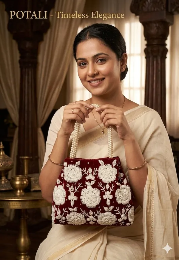 Handwrok_Embroider_designer_vintage-inspired_handbag_featuring_striking_contrast_and_intricate_detailing