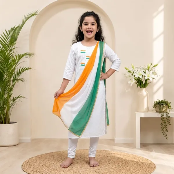 Kids_White_Tricolor_Cotton_Kurta_Set_with_Tricolor_Dupatta