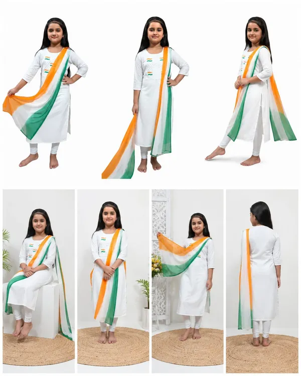 Kids_White_Tricolor_Cotton_Kurta_Set_with_Tricolor_Dupatta