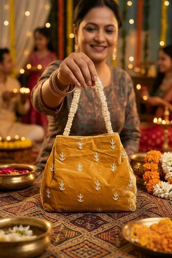 Handwrok_Embroider_designer_vintage-inspired_handbag_featuring_striking_contrast_and_intricate_detailing