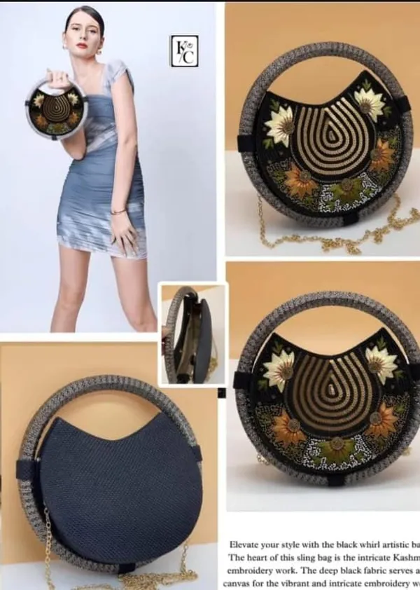 Round_Floral_Embroidered_Clutch,_Beaded_Lace_Trim_For_Women
