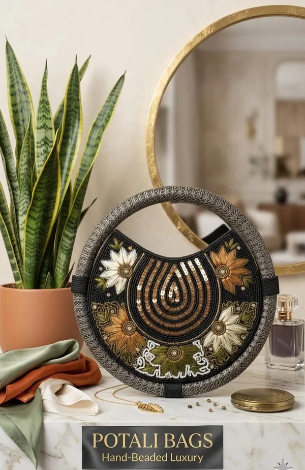 Round_Floral_Embroidered_Clutch,_Beaded_Lace_Trim_For_Women