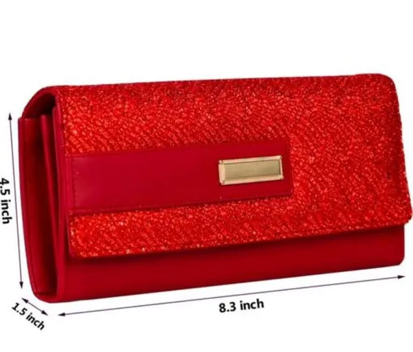 Women's_red_Hand_Synthetic_Wallet_Clutch_with_5_Card_Pocket