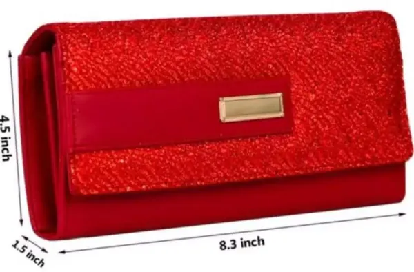 Women's_red_Hand_Synthetic_Wallet_Clutch_with_5_Card_Pocket