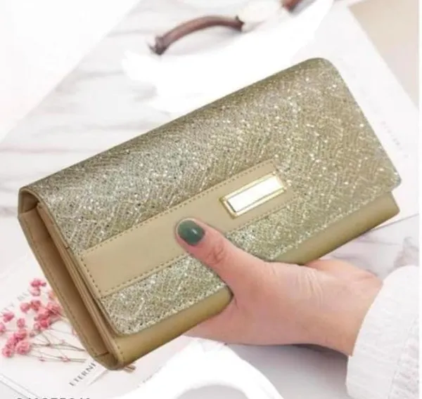 Gold_Leather_Handbag_Stylish_Clutch_Wallet_For_Women
