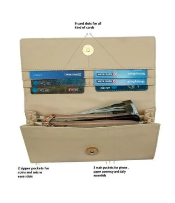 Gold_Leather_Handbag_Stylish_Clutch_Wallet_For_Women